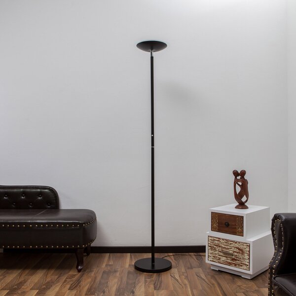 Stojací Lampa Lindby, Malea, stmívatelné, Černá, Obývací pokoj, Kov, Moderní