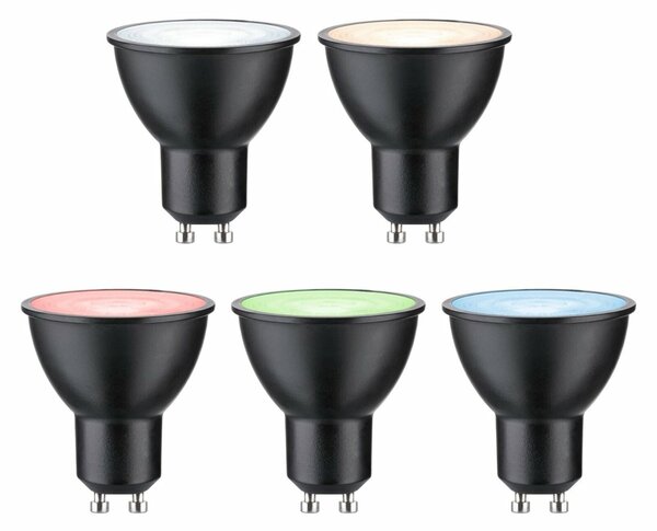 PAULMANN Standard 230V Smart Home Zigbee 3.0 LED reflektor GU10 4,8W RGBW+ stmívatelné černá mat