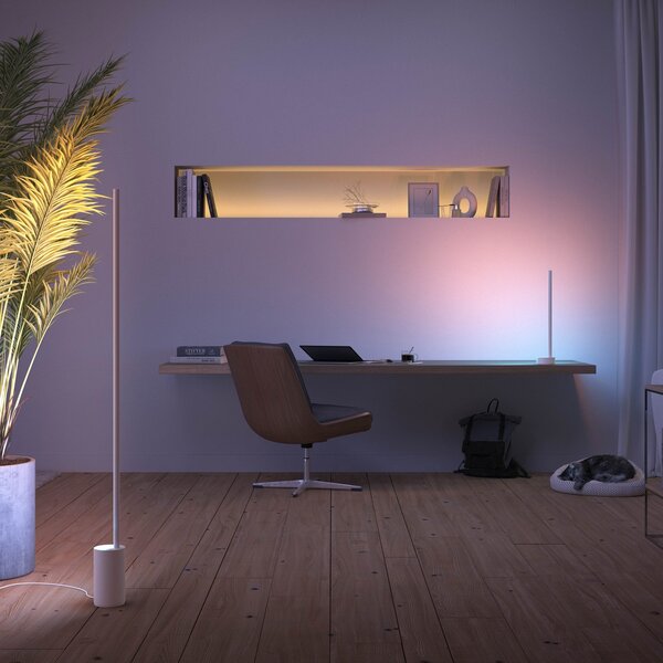 Stojací Lampa Philips Hue, Philips Hue Gradient Signe, stmívatelné, Bílá, Obývací pokoj, Kov