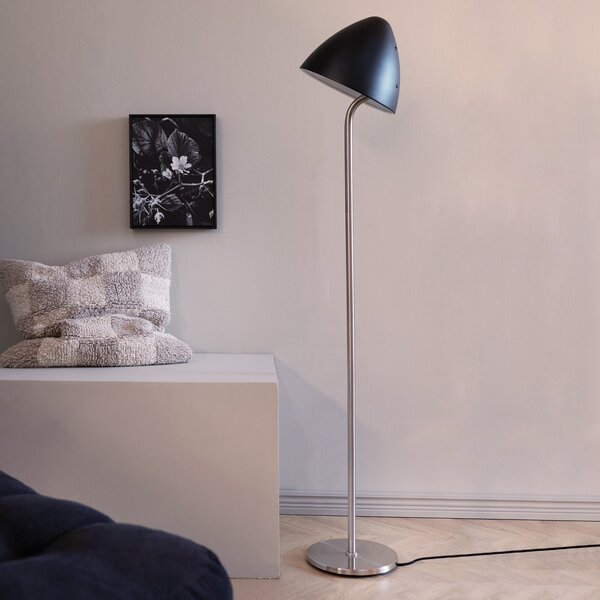 Stojací Lampa Dyberg Larsen, Oulu, Černá, Obývací pokoj, Kov, Design