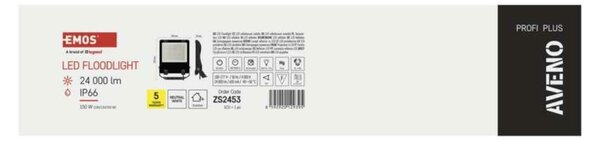 EMOS LED reflektor AVENO 150W, černý, neutrální bílá ZS2453