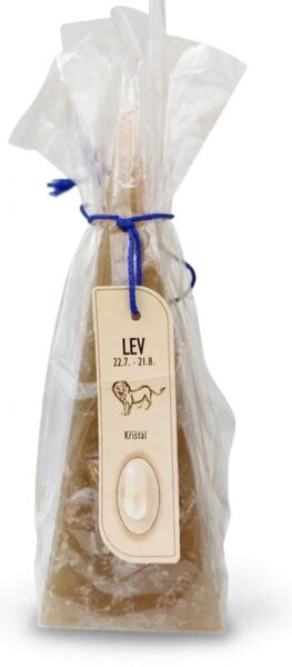Bartek svíčka pyramida Rustic parfém Lev s minerálem 16 cm
