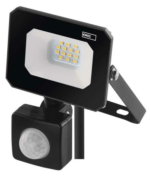 EMOS LED reflektor SIMPO s pohybovým čidlem, 10 W, černý, neutrální bílá ZS2313