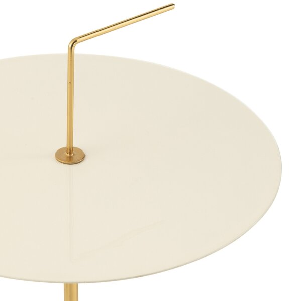 Bílo-zlatý kovový odkládací stolek J-line Sides 30 cm