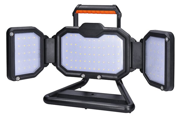 Solight LED reflektor 30W, přenosný, nabíjecí, 3000lm, oranžovo-černý WM-30W-RE