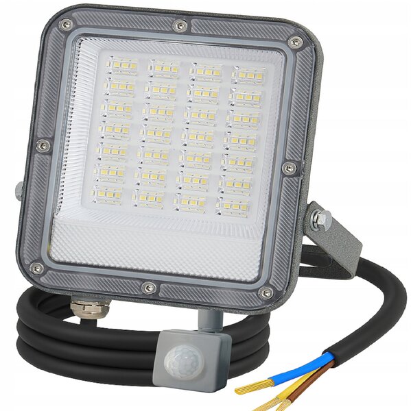 BERGE LED reflektor ODYN s pohybovým senzorem 50W - 4500lm - 4000K - IP66