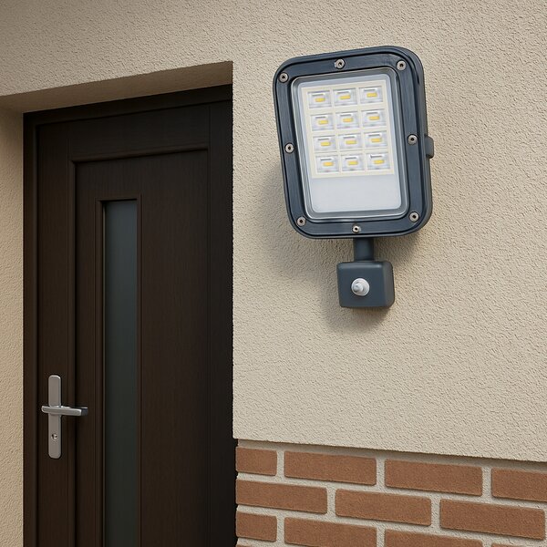 BERGE LED reflektor ODYN s pohybovým senzorem 30W - 2700lm - 4000K - IP66