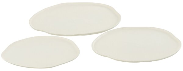 Bílý kovový podnos J-line Tranus 21 x 18 cm