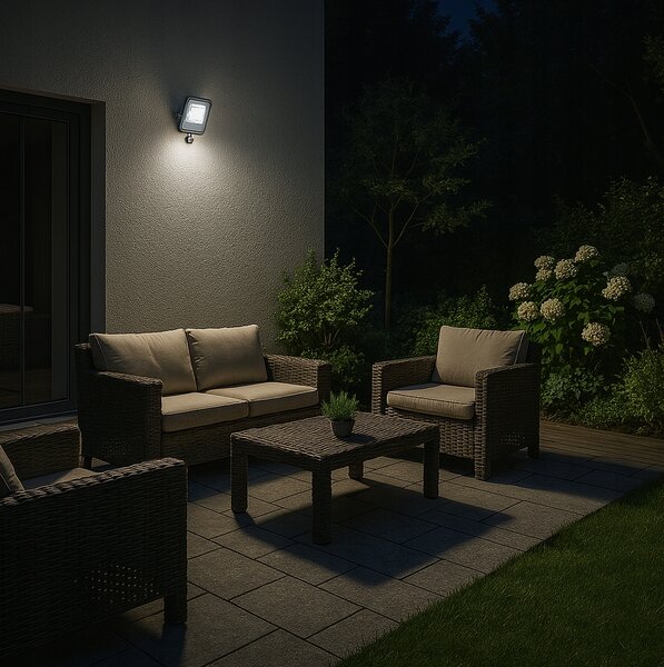 BERGE LED reflektor ODYN s pohybovým senzorem 50W - 4500lm - 4000K - IP66