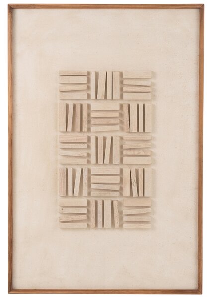 Bílo-béžový abstraktní obraz J-line Carvan 122 x 82 cm
