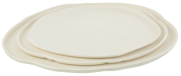 Bílý kovový podnos J-line Tranus 21 x 18 cm