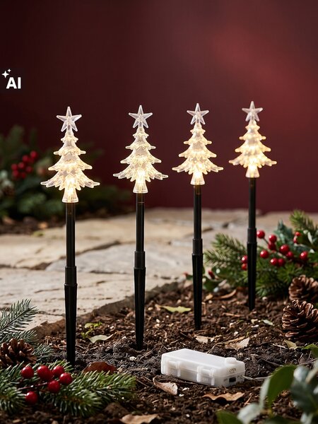 Sinsay - Vánoční LED zapichovací světla do země s motivem vánočních stromků - clear