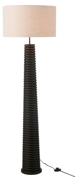 Černá dřevěná stojací lampa J-line Ailan 160 cm