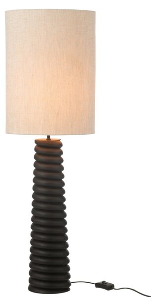 Černá dřevěná stolní lampa J-line Ailan 85 cm