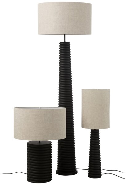 Černá dřevěná stolní lampa J-line Ailan 85 cm