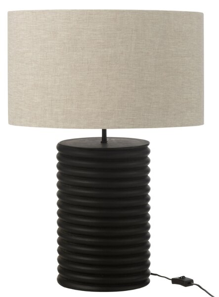 Černá dřevěná stolní lampa J-line Ailan 70 cm