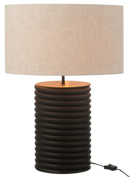 Černá dřevěná stolní lampa J-line Ailan 70 cm