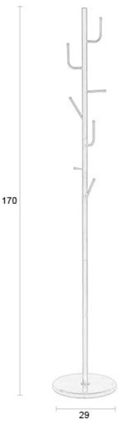 White Label Černý kovový věšák WLL TWIGGY 170 cm