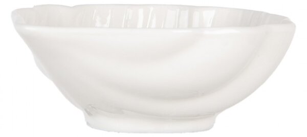 Bílá porcelánová miska ve tvaru mušle – 12x10x4 cm