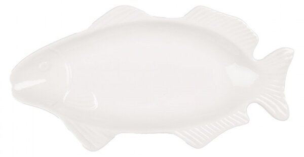 Bílá porcelánová miska ve tvaru ryby – 30x15x3 cm