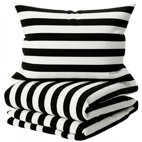 Bavlněné povlečení STRIPE BALANCE černo-bílé Rozměr povlečení: 70 x 90 cm | 140 x 200 cm
