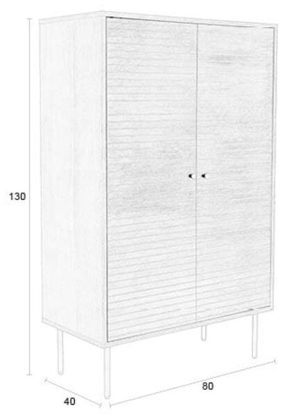 -25 % Dny MOMENTI– White Label Hnědá komoda WLL STRIPES 80 x 40 cm