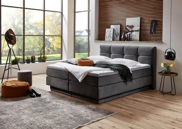 POSTEL BOXSPRING, 180/200 cm, šedá Esposa - Postele s úložným prostorem