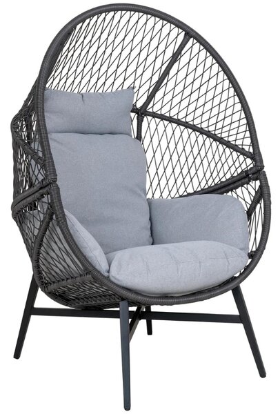 Nordic Living Černé plastové zahradní lounge křeslo Rosario