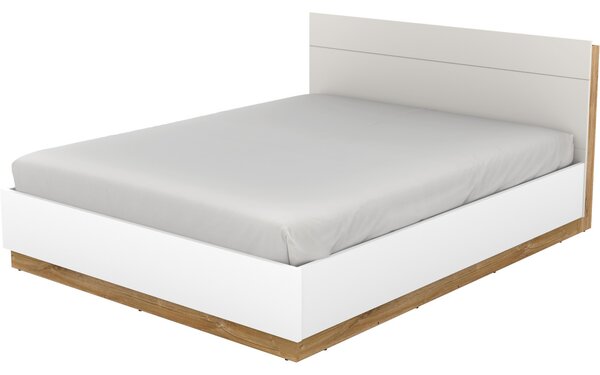 Postel se zdvíhacím roštem 140x200 DENTRO DT02 bílá / dub stirling
