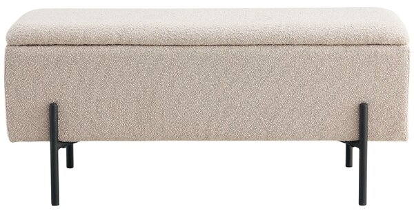 Nordic Living Béžová bouclé lavice Wilfred 95 cm
