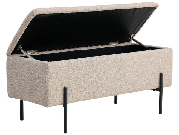 Nordic Living Béžová bouclé lavice Wilfred 95 cm