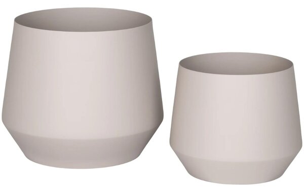 Nordic Living Set dvou pískově hnědých kovových květináčů Trofa Ø 20/25 cm