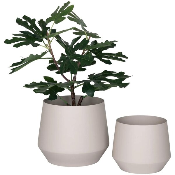 Nordic Living Set dvou pískově hnědých kovových květináčů Trofa Ø 20/25 cm