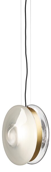 Bomma Luxusní závěsné svítidlo Orbital ⌀ 36 cm Povrch Montury: Broušená zlatá, Barva skla: Měsíční čirá