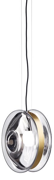 Bomma Luxusní závěsné svítidlo Orbital ⌀ 36 cm Povrch Montury: Broušená zlatá, Barva skla: Měsíční čirá