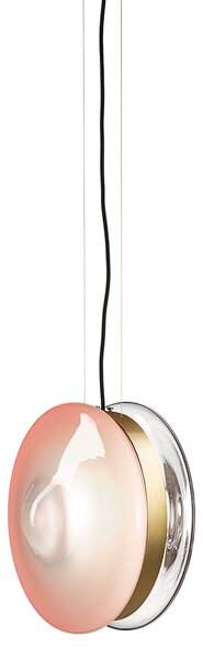 Bomma Luxusní závěsné svítidlo Orbital ⌀ 36 cm Povrch Montury: Broušená zlatá, Barva skla: Měsíční čirá