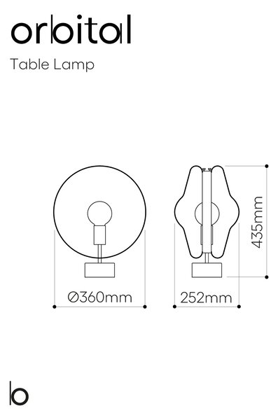 Luxusní stolní lampa Bomma Orbital Povrch Montury: broušená stříbrná, Barva skla: Čirá + růžová