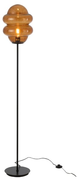 Hnědá skleněná stojací lampa J-line Sponky 160 cm