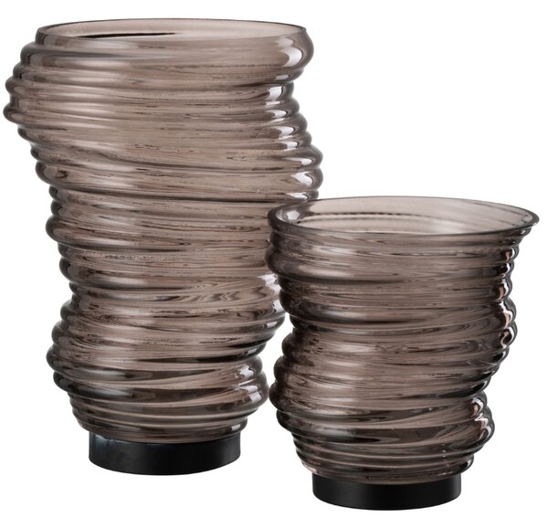 Šedá skleněná váza J-line Torney 17 cm