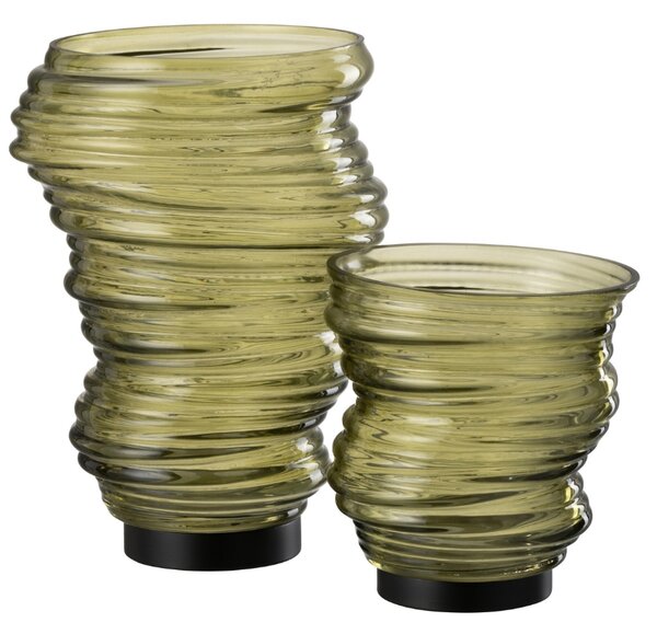 Zelená skleněná váza J-line Torney 17 cm