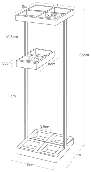 Černý kovový stojan na deštníky Yamazaki Tower