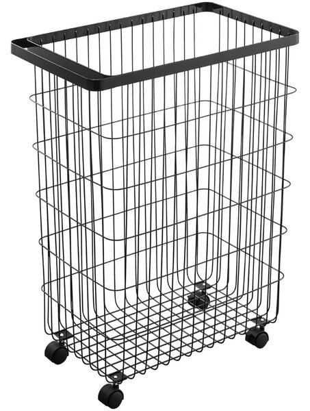 Černý kovový koš na prádlo Yamazaki Tower 55 l