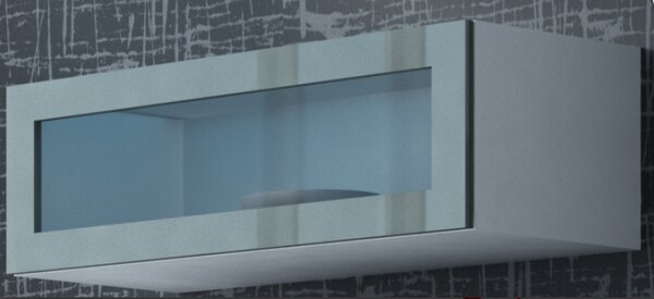 Cama Vitrína VIGO sklo 90 závěsná Barva: bílá/šedá