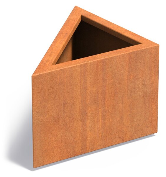 Cortenový trojúhelníkový květináč 1000 x 1000 x 400 mm