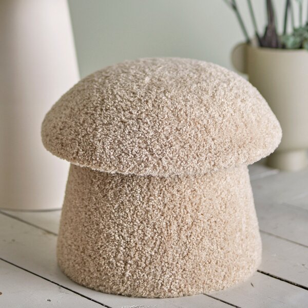 Bloomingville Béžový bouclé puf Bocca 46 cm