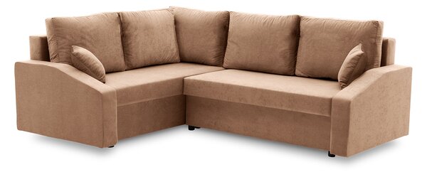 Rohová rozkládací sedací souprava GRANDE PLUS - mikro Levá Cappuccino