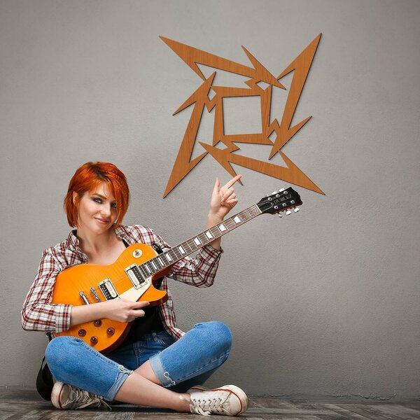 DUBLEZ | Dřevěný symbol - Metallica Ninja Star | Obraz
