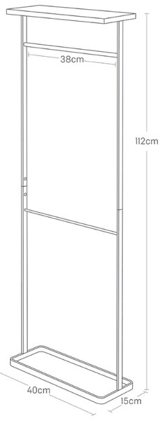 Bílý kovový stojan Yamazaki Tower 112 x 40 cm