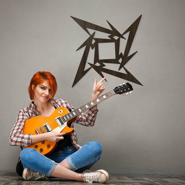 DUBLEZ | Dřevěný symbol - Metallica Ninja Star | Obraz