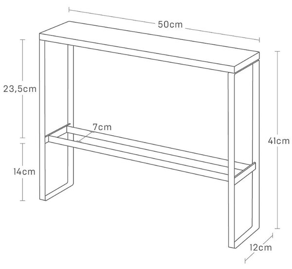 Černý kovový stojan Yamazaki Tower 50 x 12 cm